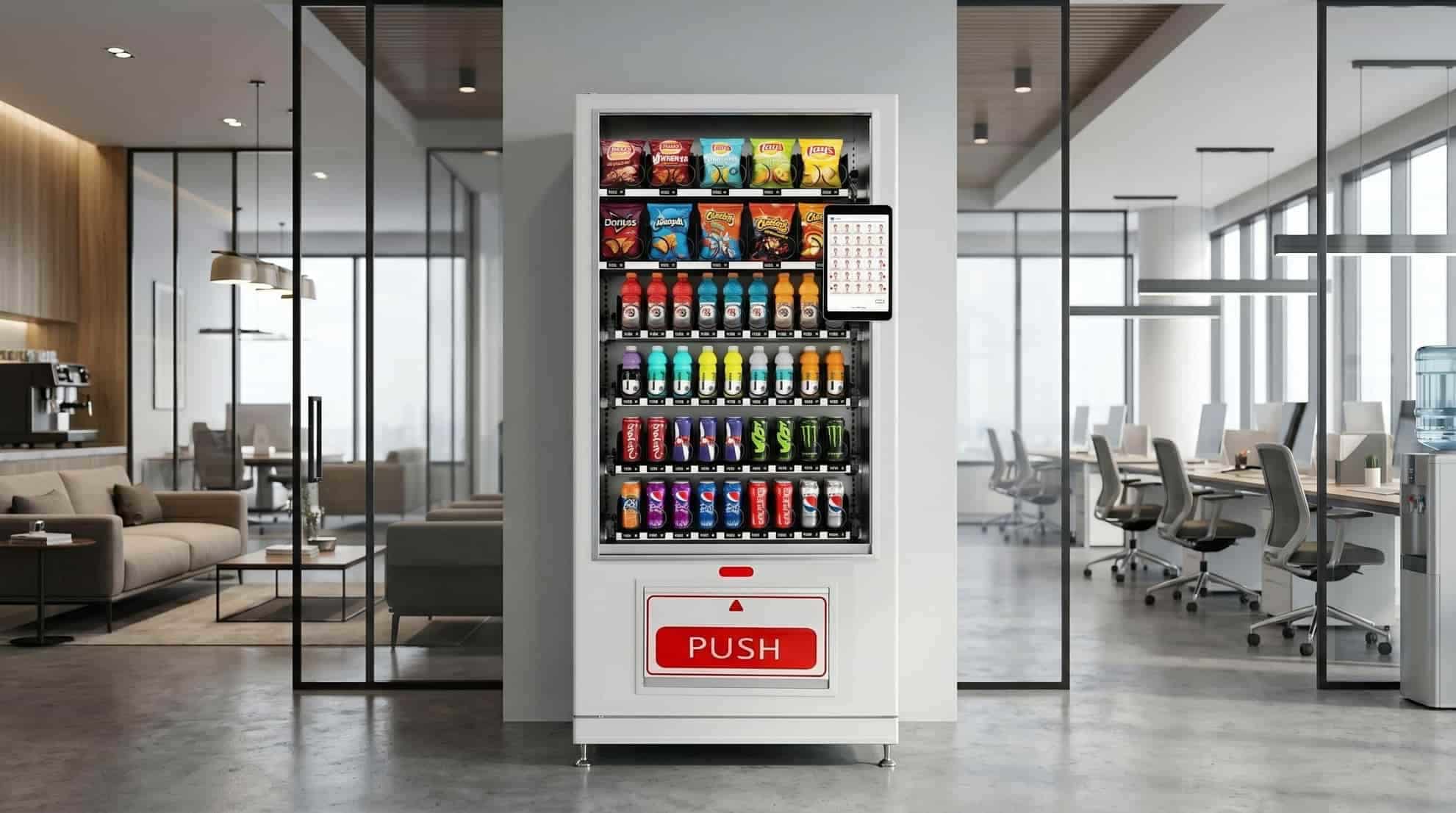 Office teams using an unattended vending machine